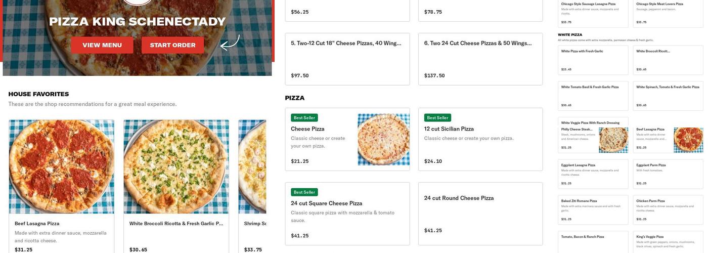 Pizza King Schenectady Menu