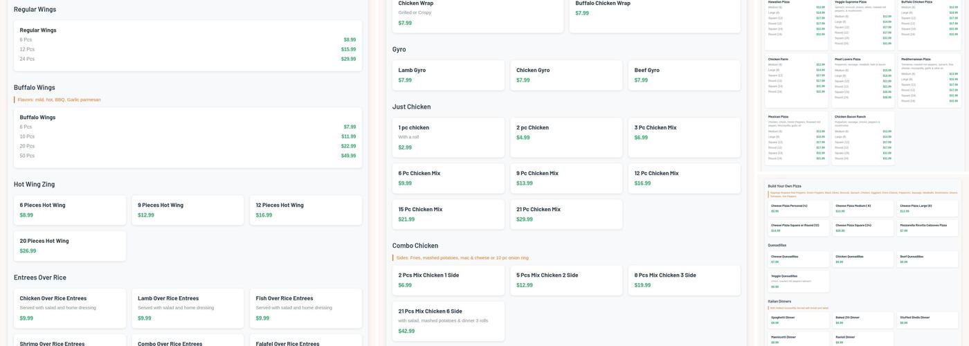 Brandywine Gyro House Pizza & fried chicken Menu