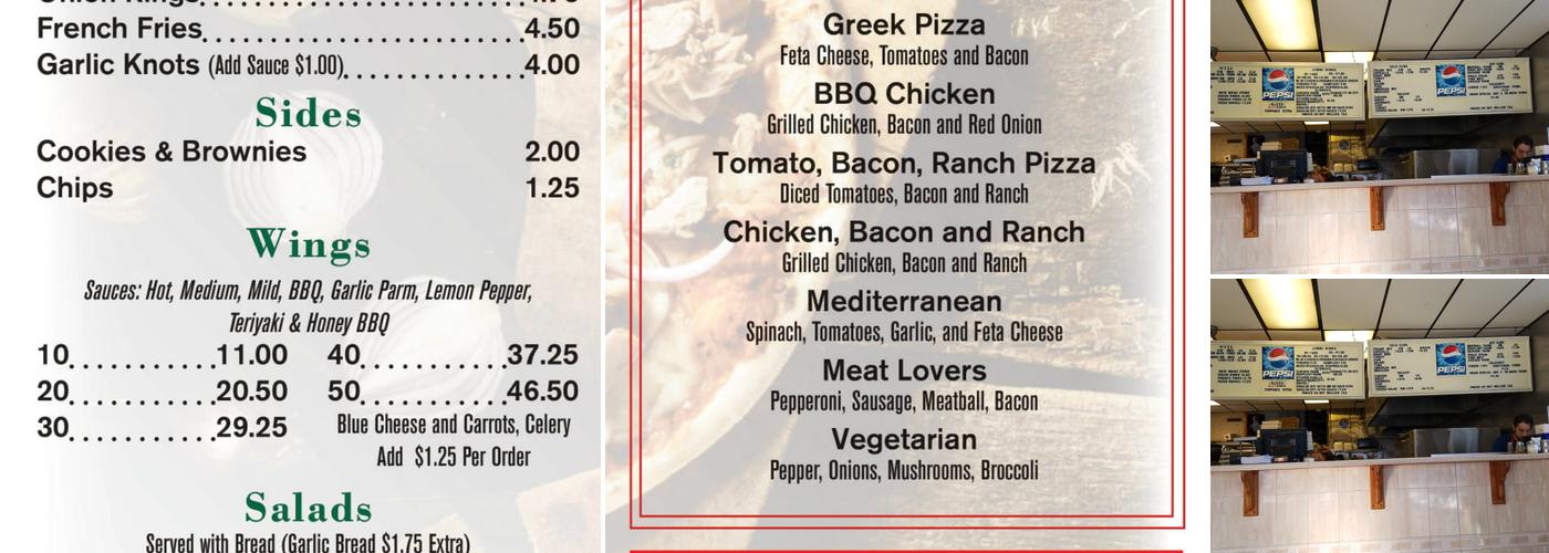 Union Pizza Menu