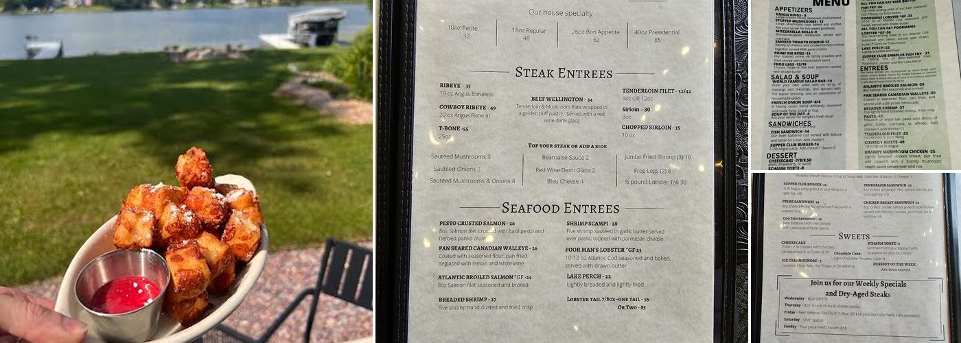 Wallace Lake Supper Club Menu