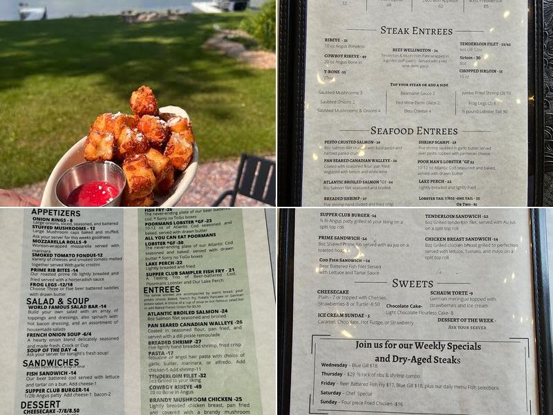 Wallace Lake Supper Club Menu