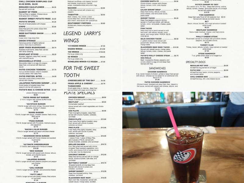 Patio Bar & Grill Menu