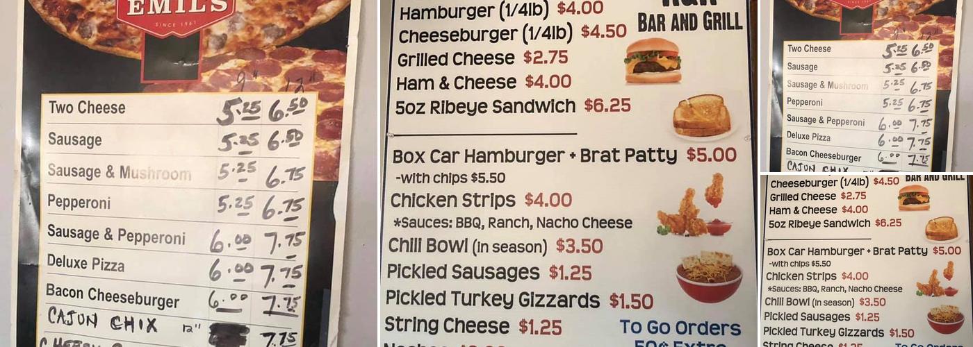 R & R Bar & Grill Menu