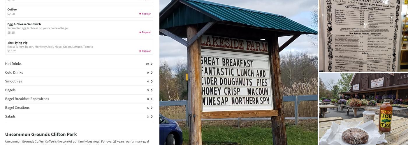 Lakeside Farms Menu