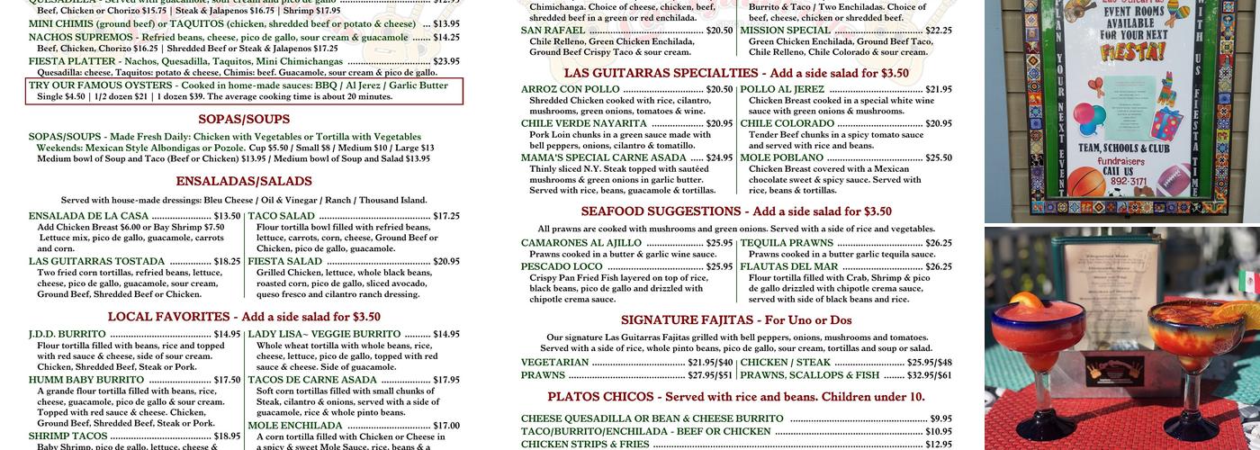 Las Guitarras Restaurant Menu