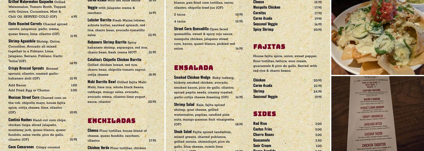 Cantina Menu
