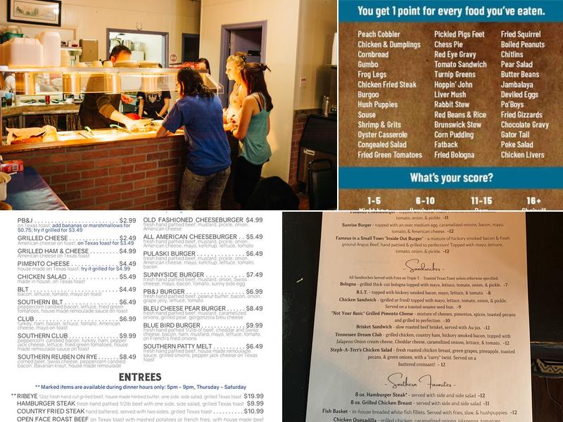 Blue Bird Buffet Menu