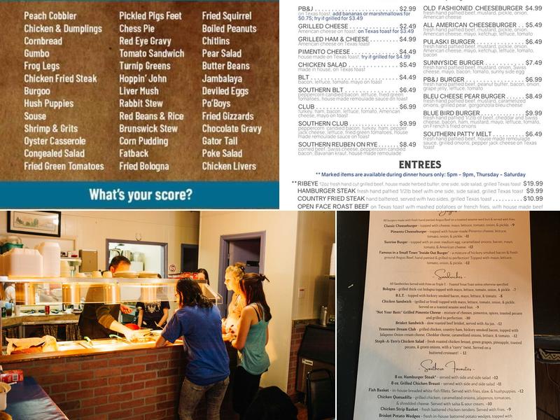 Blue Bird Buffet Menu