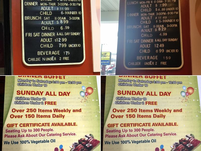 Dragon Buffet Menu