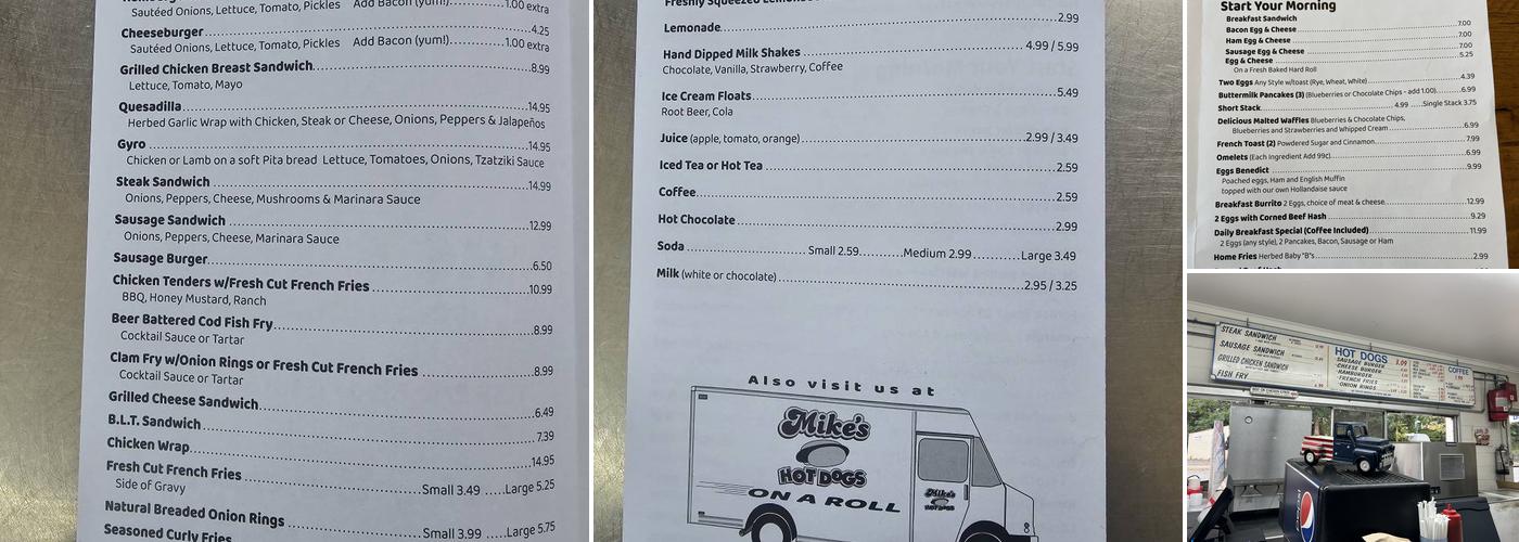 First Prize Mike's Menu