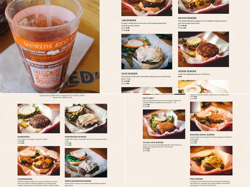 Fred's Parkview Menu