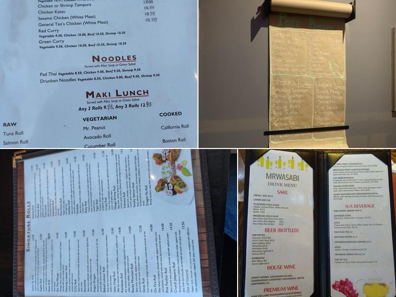 Wasabi Asian Bistro Menu