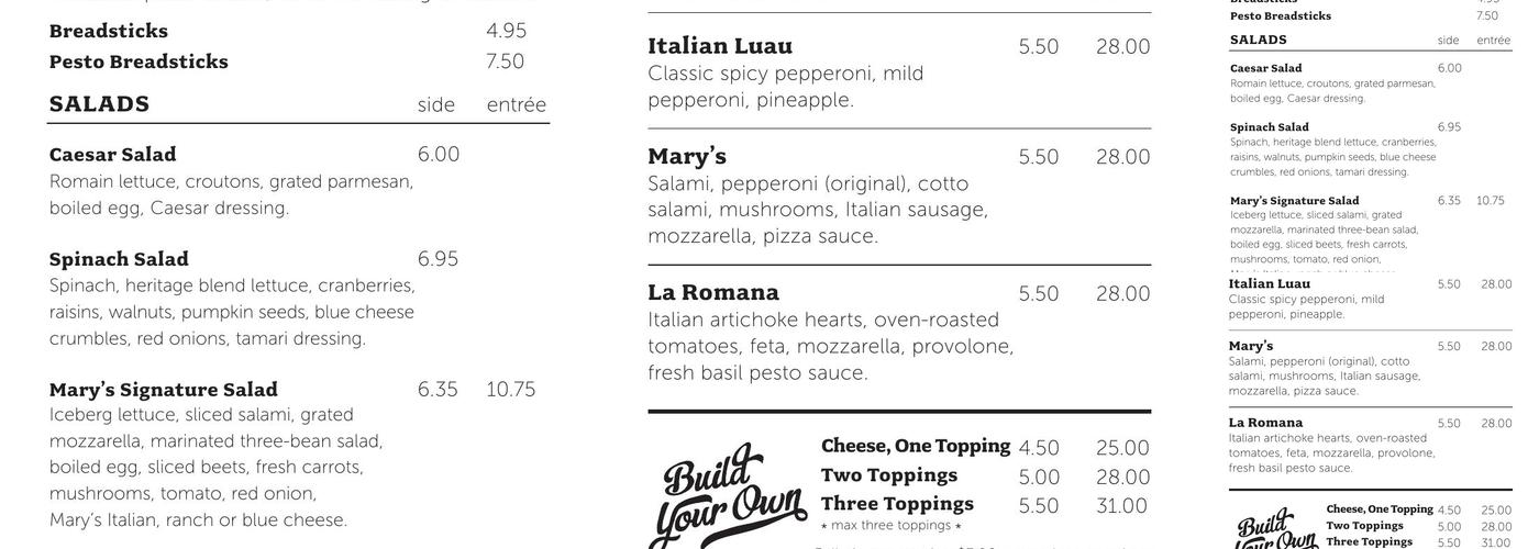 Slice Shack by Mary's Menu