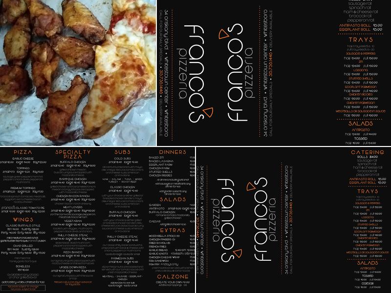 Franco's Pizza Menu