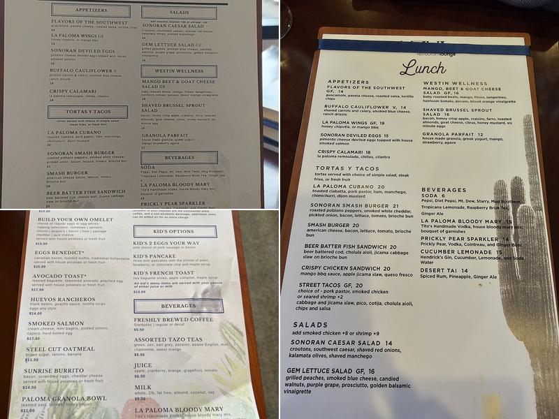 Azul Restaurant and Lounge Menu
