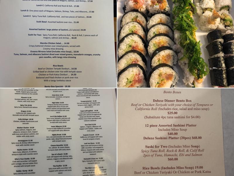 Sushi Mambo Menu