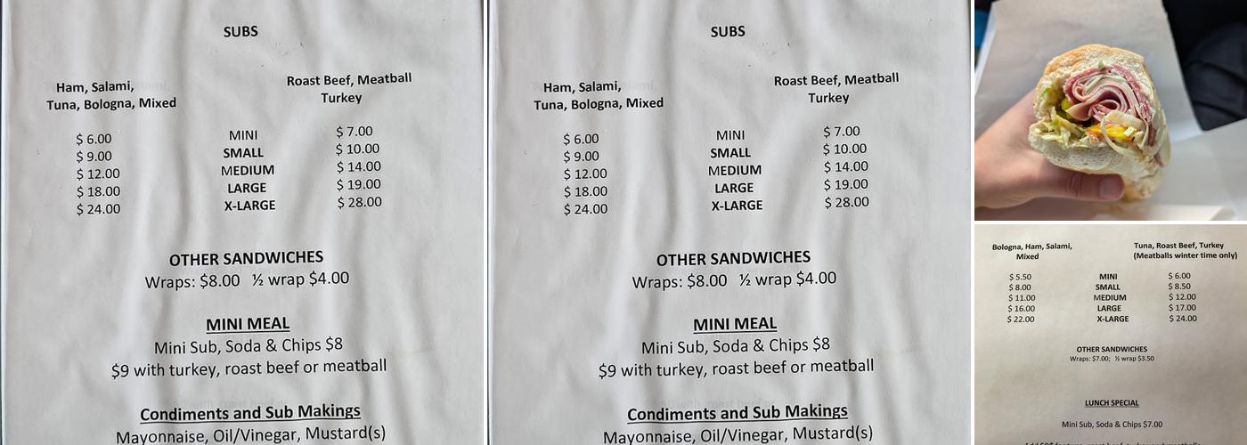 Mello's Subs Menu