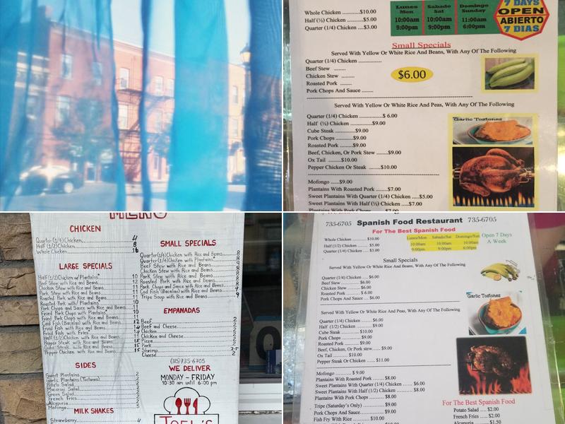 Joel's Spanish Food Menu