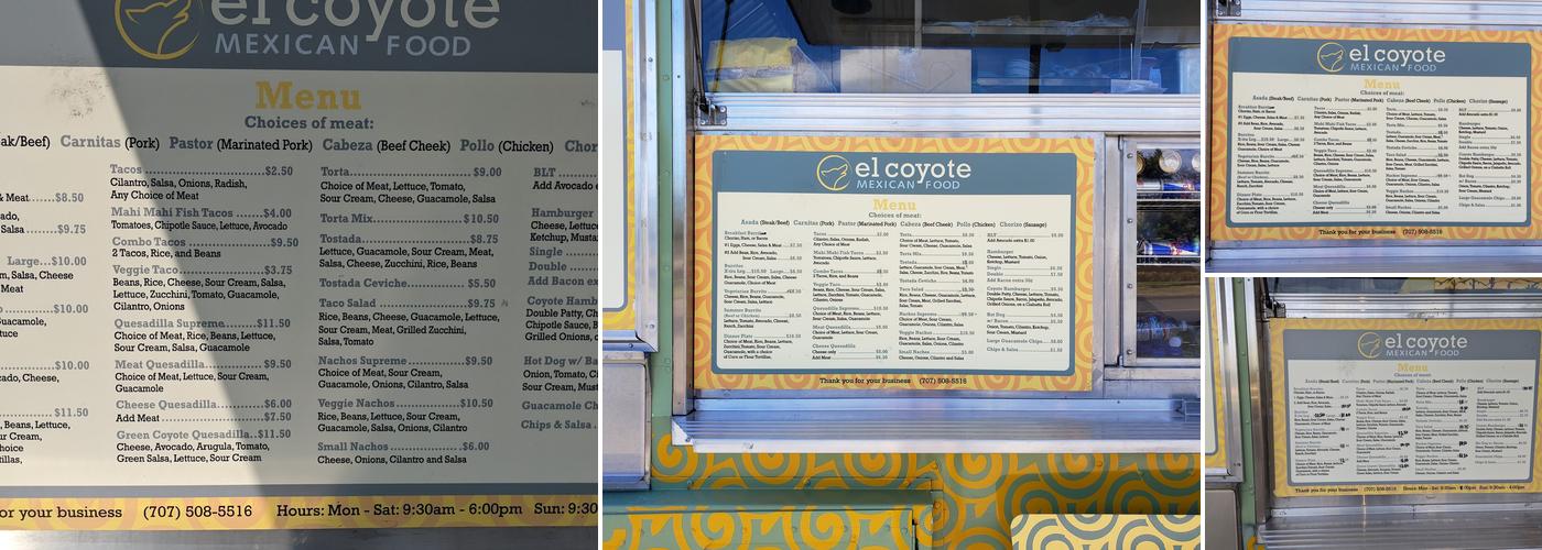 El Coyote Menu