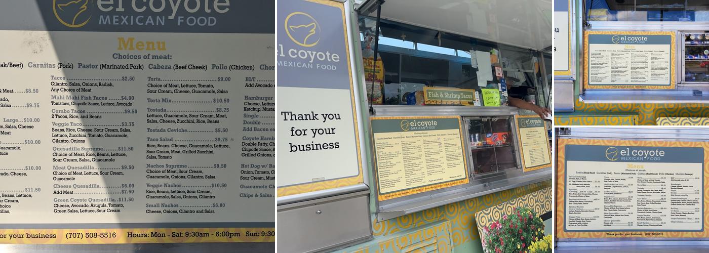 El Coyote Menu