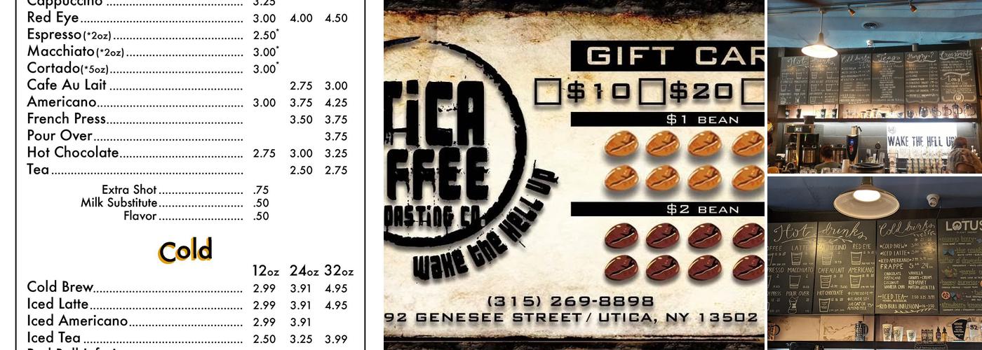 Utica Coffee Roasting Company Menu