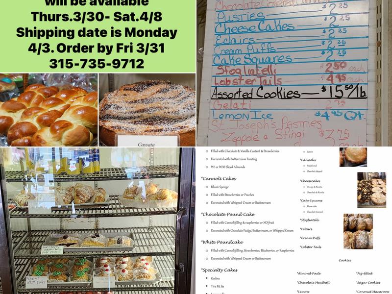 Caruso's Pastry Shop Menu