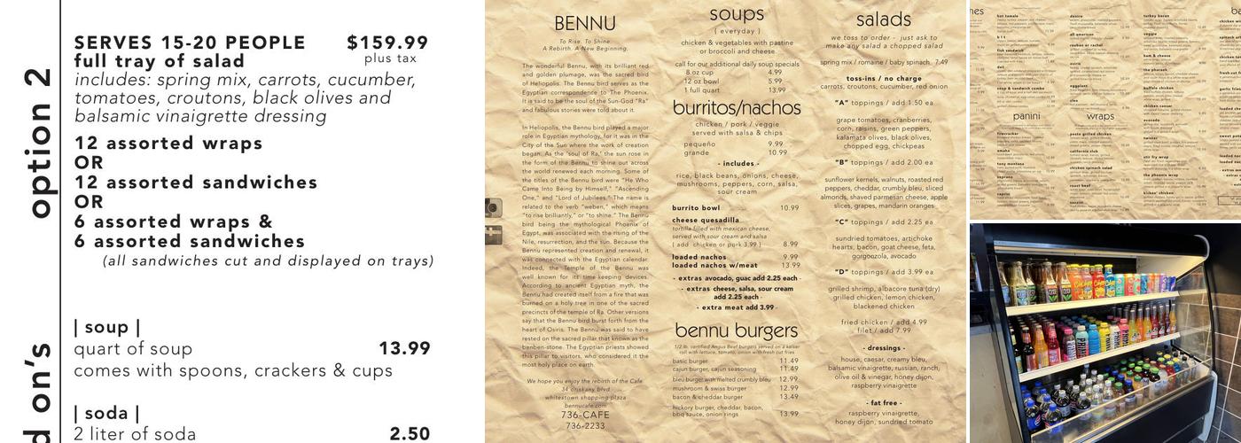 Bennu Cafe Menu