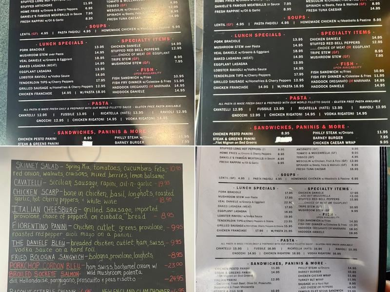 Daniele Imports Menu