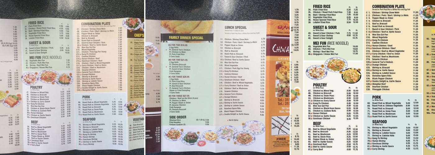 China Gourmet Menu