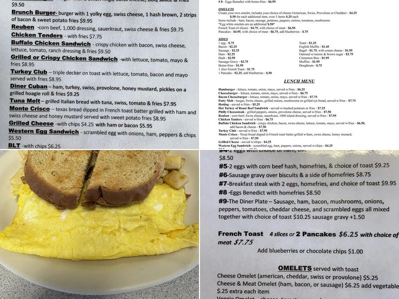 Cassidy's Diner Menu