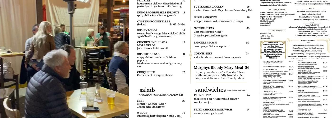 Murphy's Irish Pub & Restaurant Menu