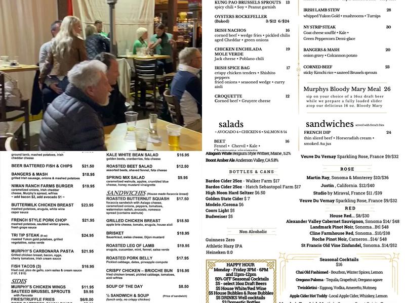 Murphy's Irish Pub & Restaurant Menu