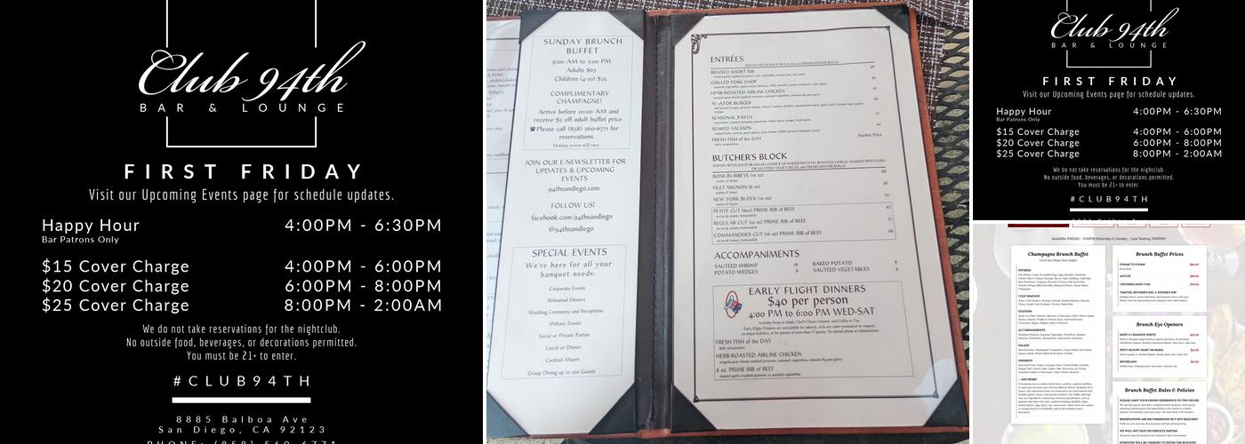 94th Aero Squadron Restaurant & Events Menu