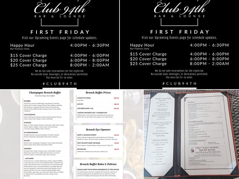 94th Aero Squadron Restaurant & Events Menu