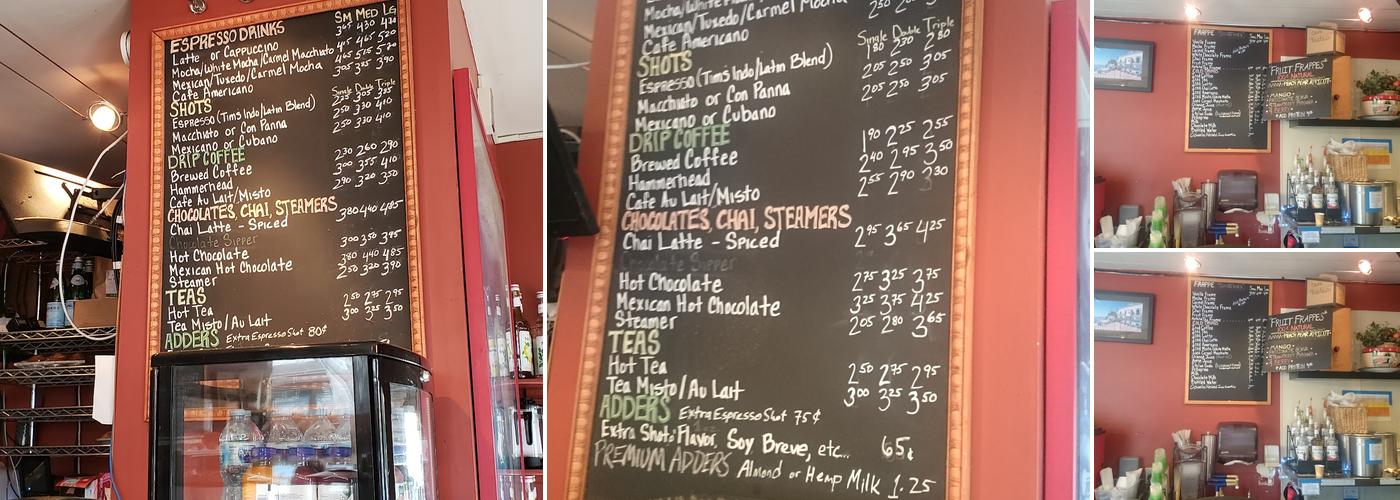 Caffe Positano, Village Menu