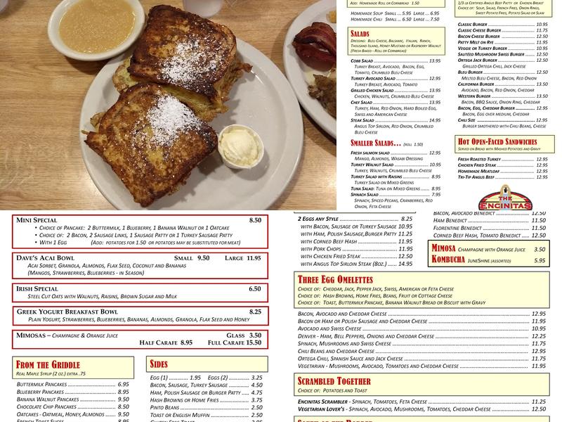 Encinitas Cafe Menu