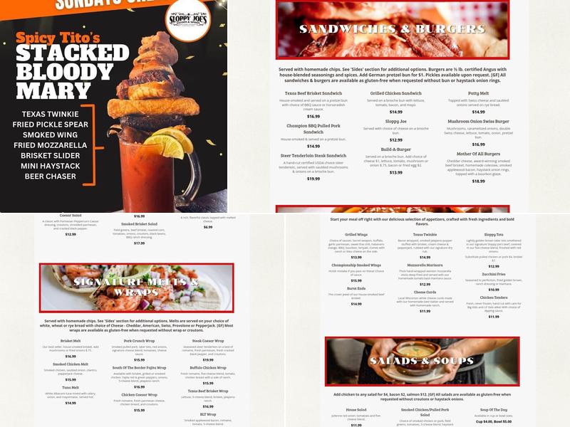 Sloppy Joe's Saloon & Spoon Menu