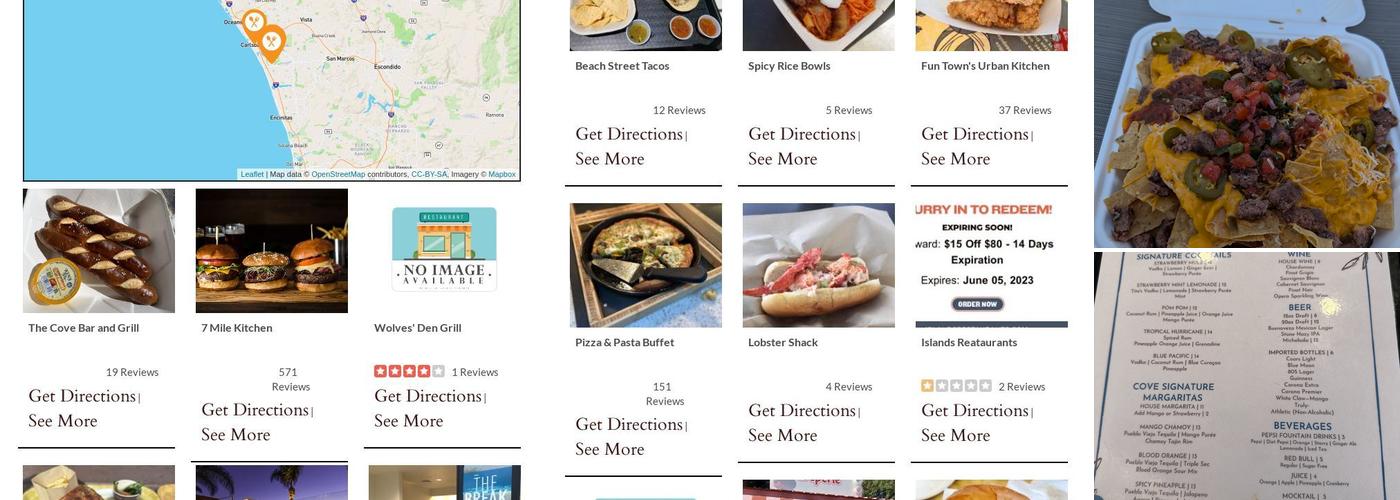 The Cove Bar & Grill Menu