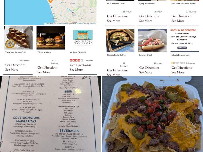 The Cove Bar & Grill Menu