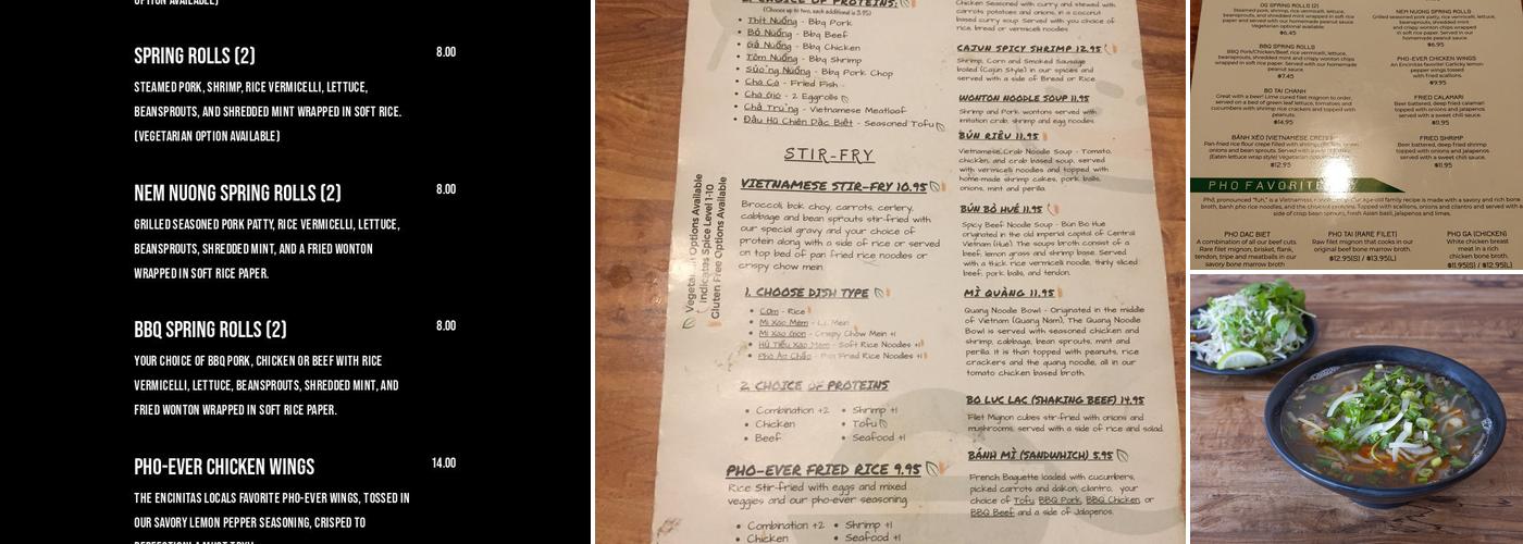 Pho-Ever Menu