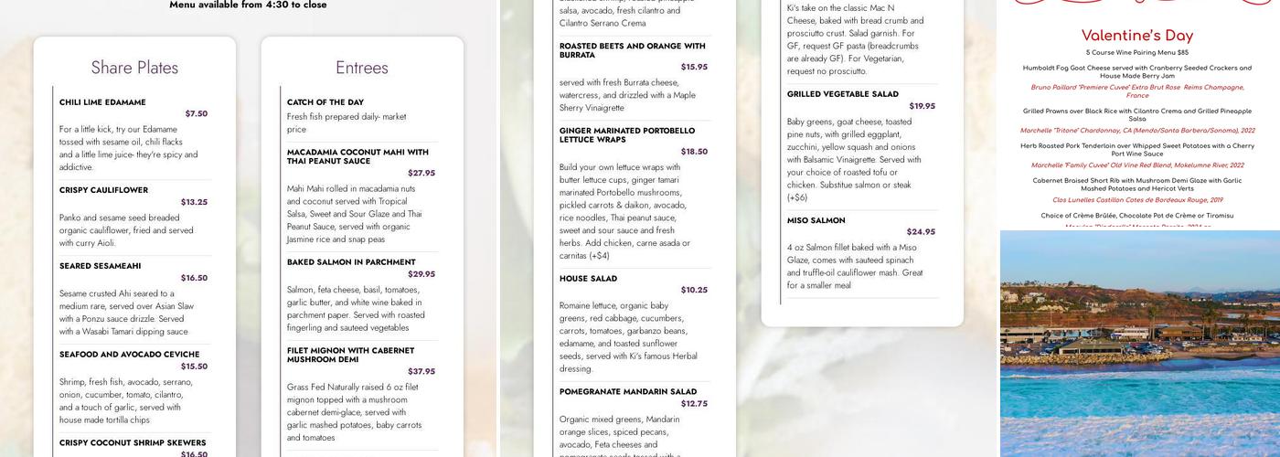 Ki's Restaurant Menu
