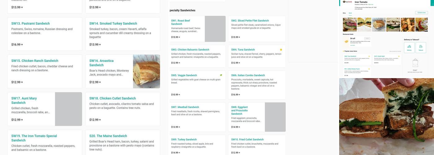 The Iron Tomato Menu