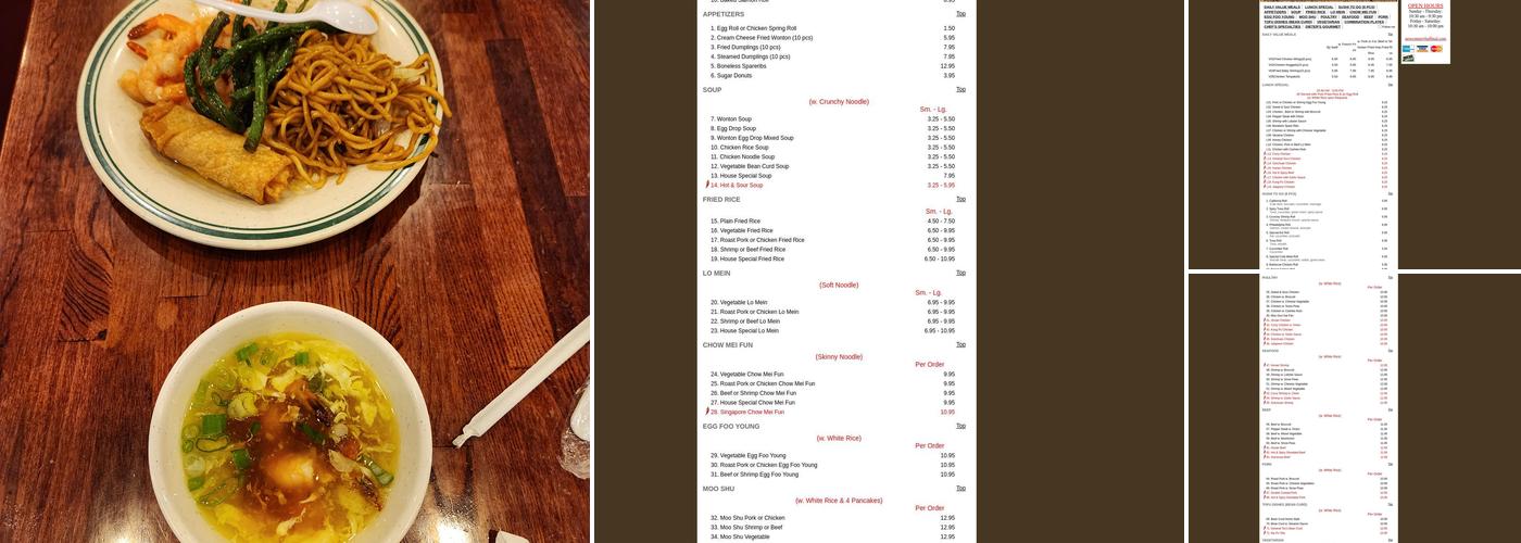 New Century Chinese Buffet Menu