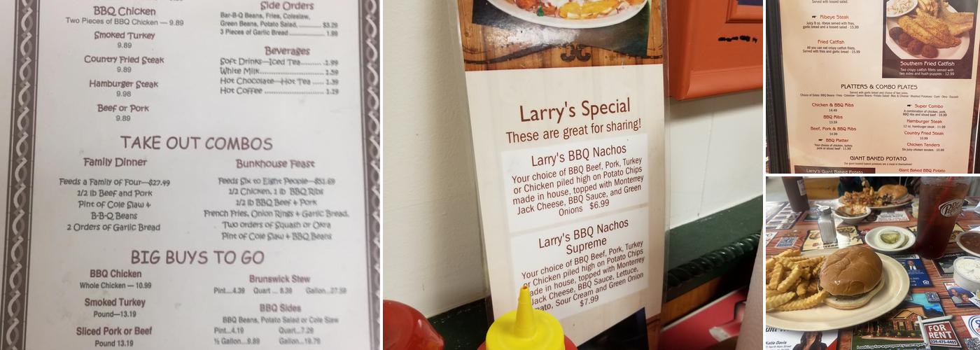 Larry's Real Pit Bar-B-Q Menu