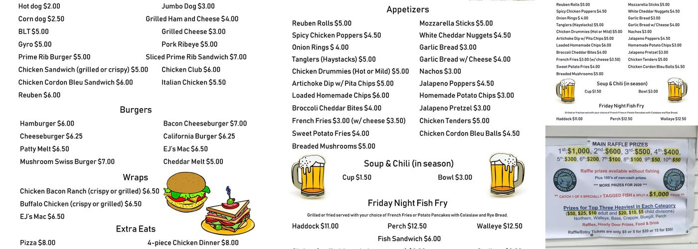 EJ's Menu