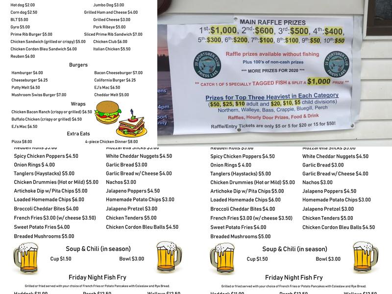 EJ's Menu