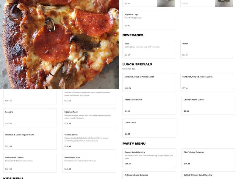 Mick's Pizza Menu