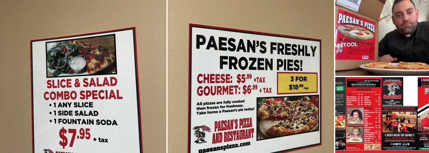 Paesan's Pizza Menu