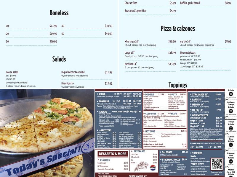 3 Brother's Pizzeria Menu