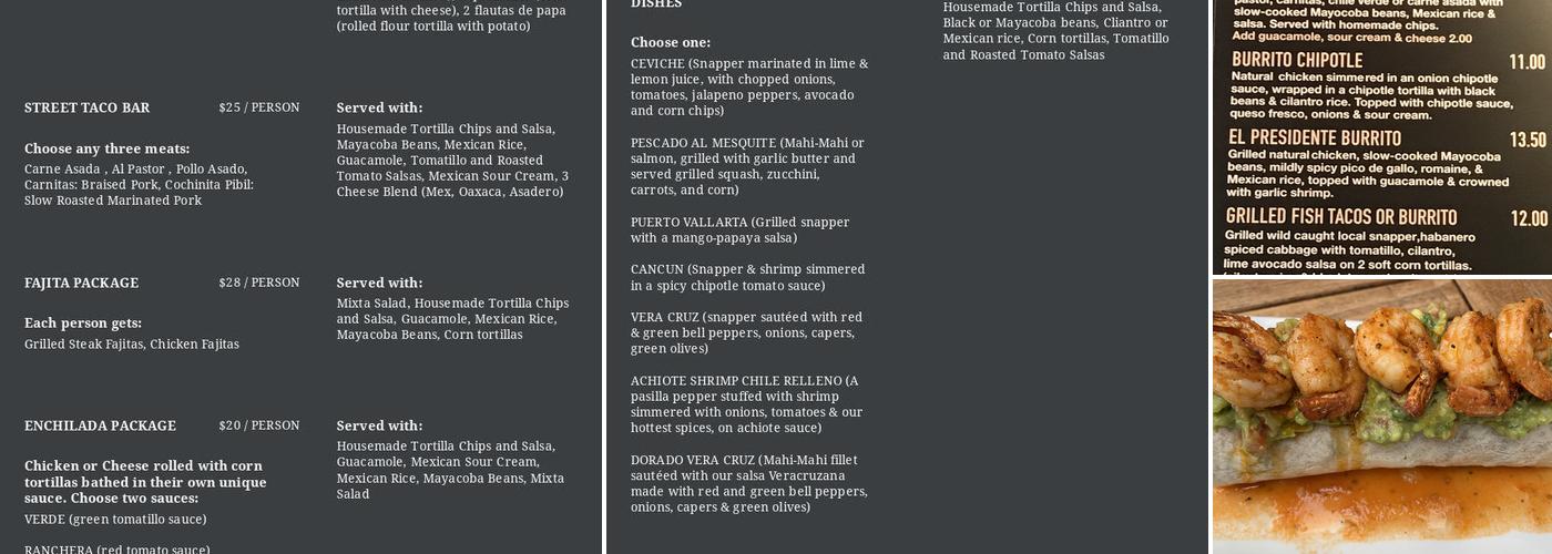 Andalé Mexican Kitchen To Go Location Menu